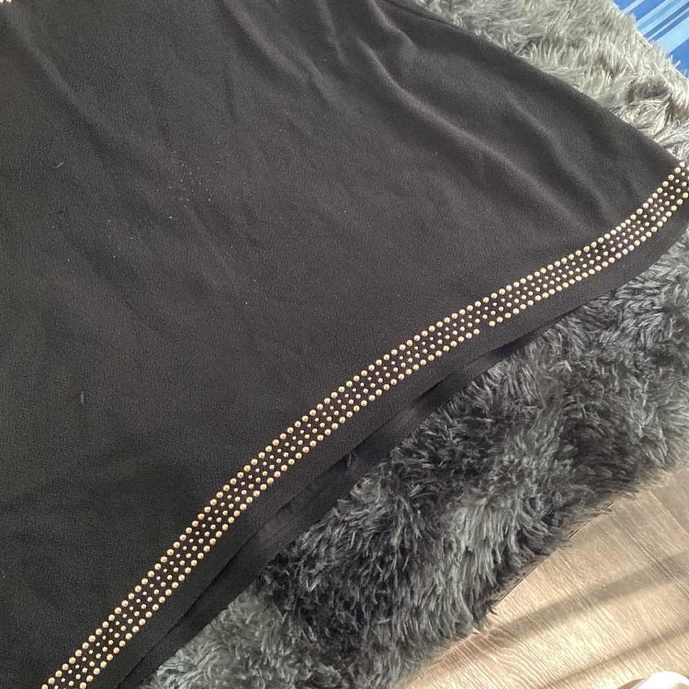 Premise black and golden beads mini t-shirt dress blouse - Picture 4 of 17